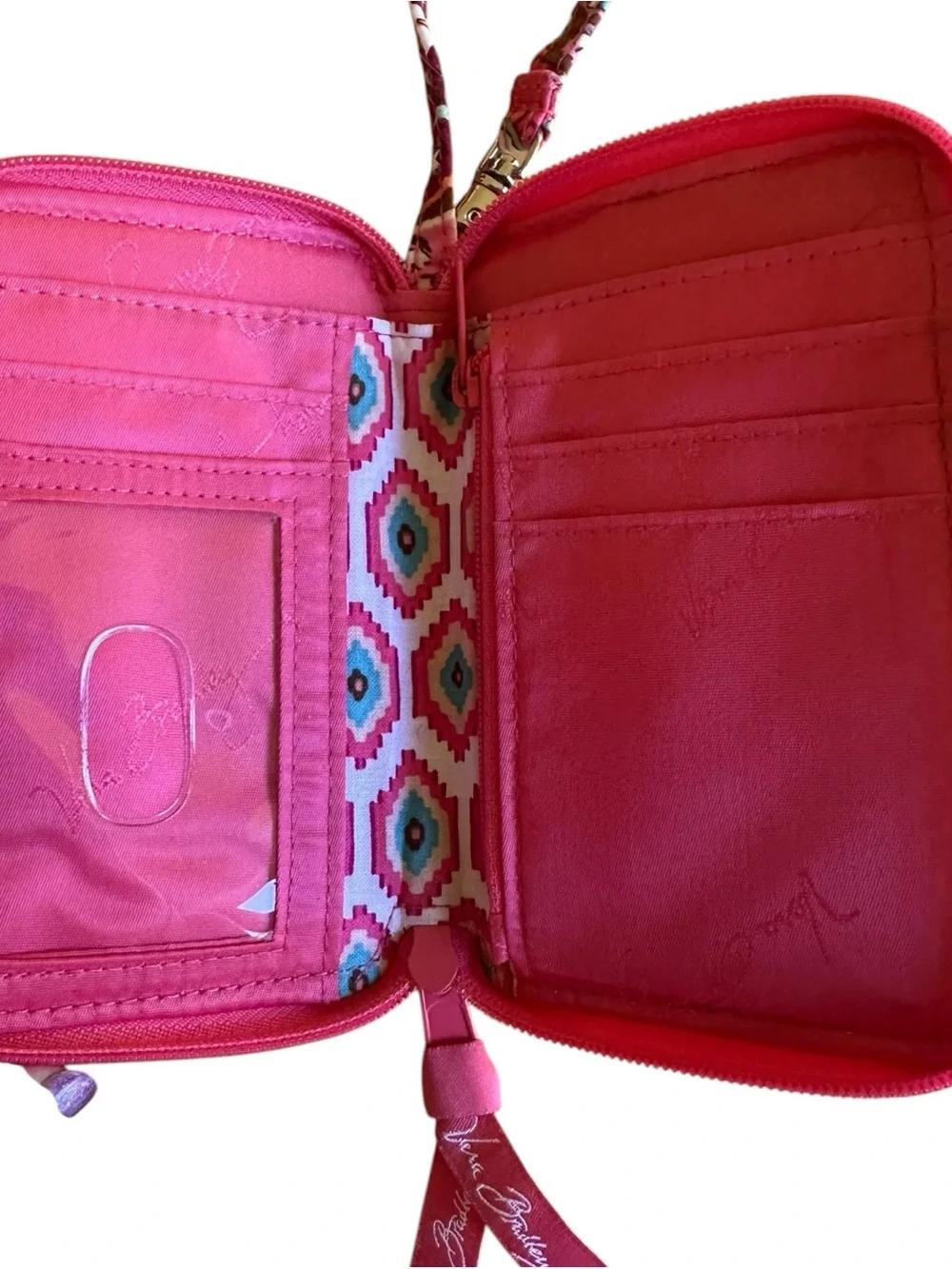 Vera Bradley Call Me Coral Carry it All Wristlet Wallet & Have a Ball Keychain - Picture 5 of 9